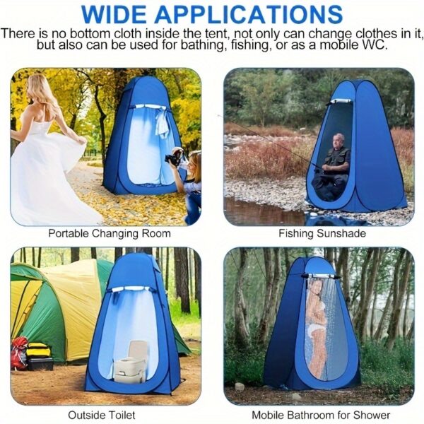 2025 Upgraded Pop-up Shower Tent, Outdoor Sun Protection Changing Room Opens In 10 Seconds, Oxford Cloth Rainproof Sun Protection Coating, Camping Toilet,Cycling Changing Clothes,Beach Shade, Storag - Image 4