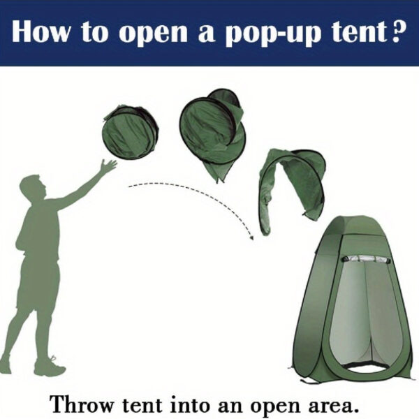2025 Upgraded Pop-up Shower Tent, Outdoor Sun Protection Changing Room Opens In 10 Seconds, Oxford Cloth Rainproof Sun Protection Coating, Camping Toilet,Cycling Changing Clothes,Beach Shade, Storag - Image 7